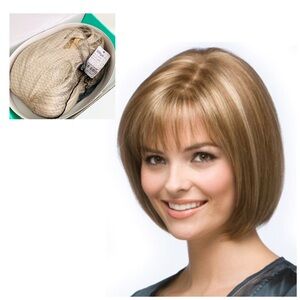 Wigsdo Soft Gray Blond Straight Capless 10” Human Hair Bob Wigs Color #102 NWT